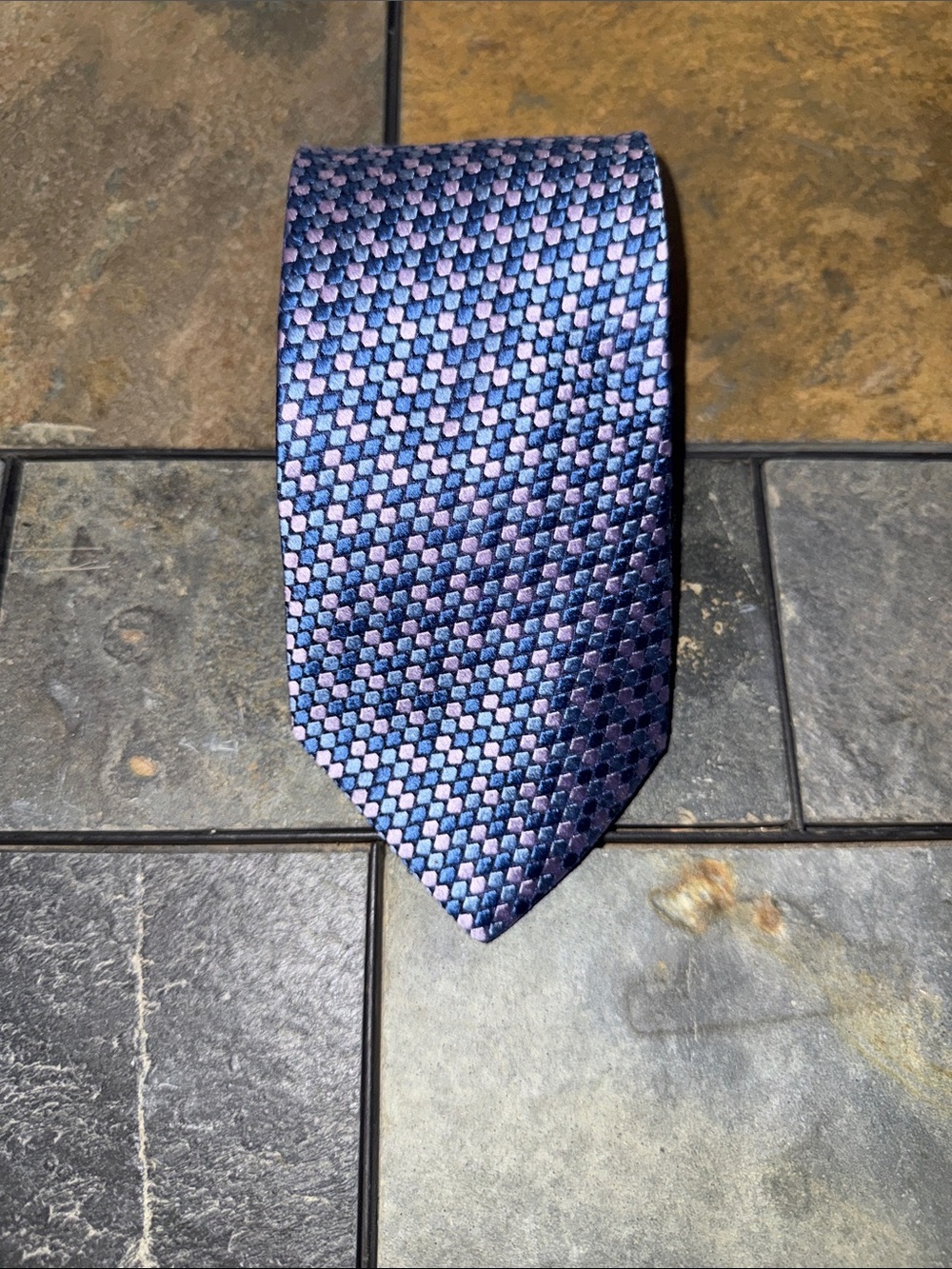 Ted Baker Navy Tie with Pink Pattern